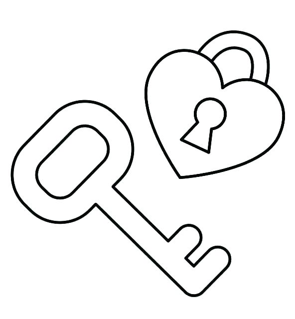 592x640 Key Coloring Pages