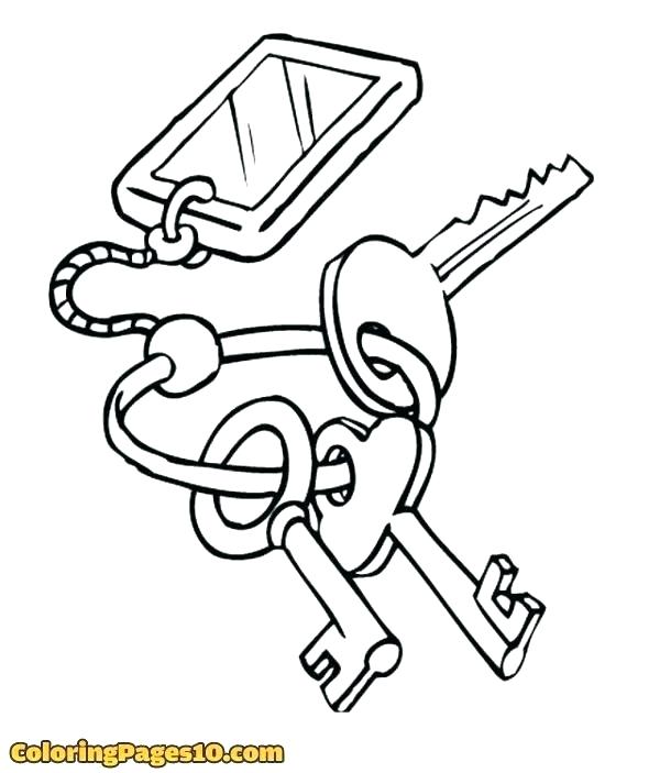 600x703 Key Coloring Page Drawing Key Coloring Page For Kids Typing