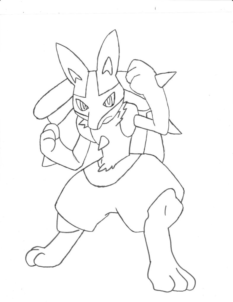 786x1017 Lucario Lineart