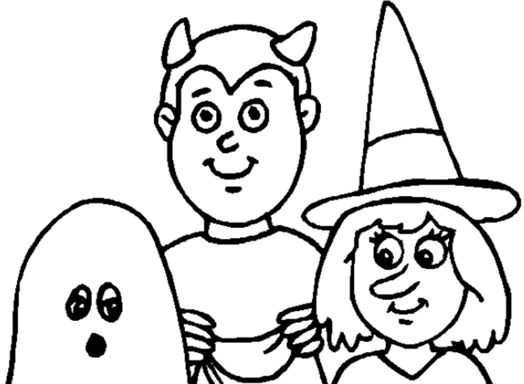 1067x783 Halloween Family Free Coloring Page Halloween, Holidays Coloring