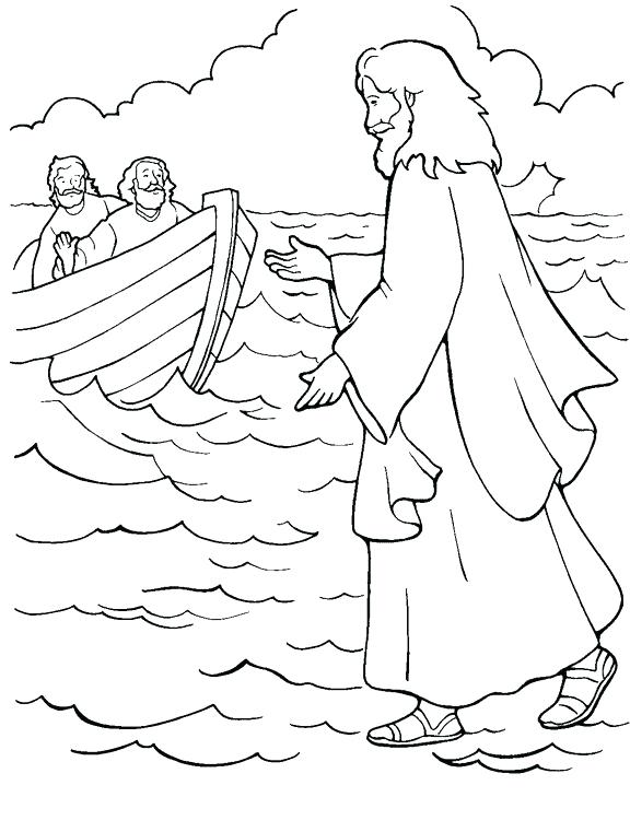 576x761 Bible Stories For Toddlers Coloring Pages Best Walks On Water