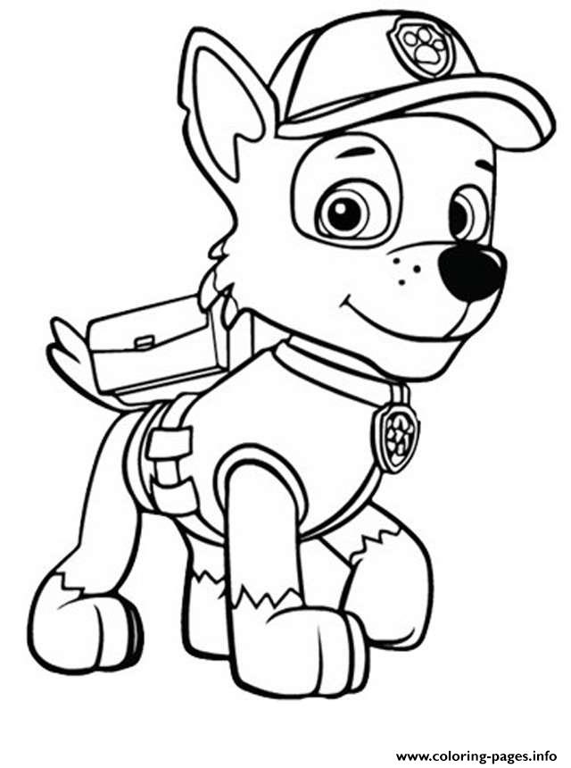640x860 Rocky Paw Patrol Coloring Page