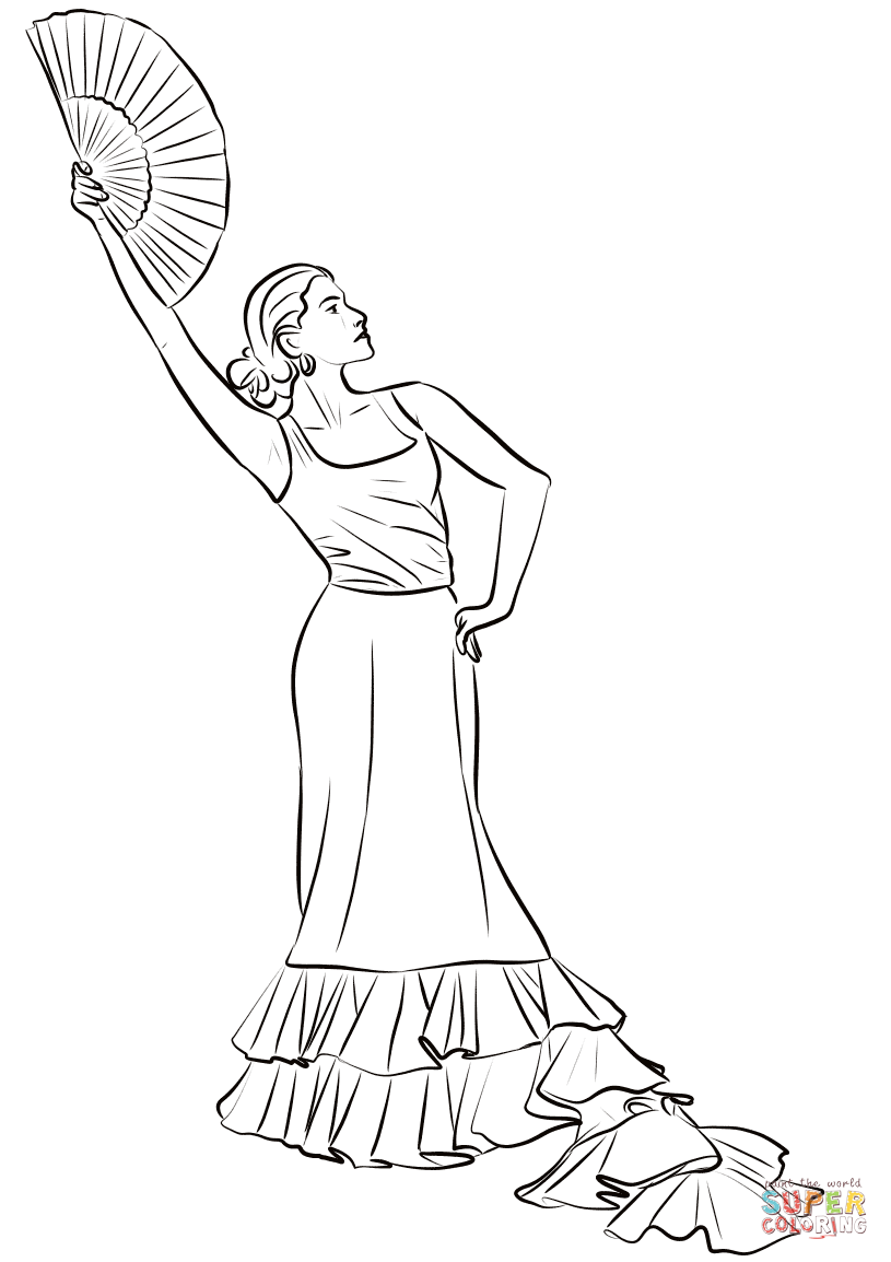815x1154 Spanish Dancing Coloring Pages Page For Kids Woman Flamenco
