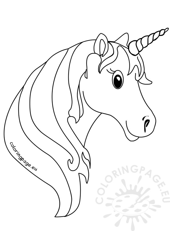595x808 Unicorn Face Coloring Pages For Kids Coloring Page