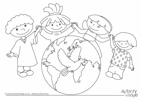 460x325 Peace Day Colouring Page