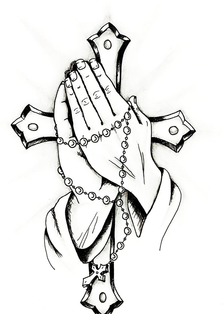 754x1060 Praying Hands Coloring Page