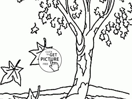 440x330 Free Tree Coloring Pages, Fall Tree Coloring Pages For Kids