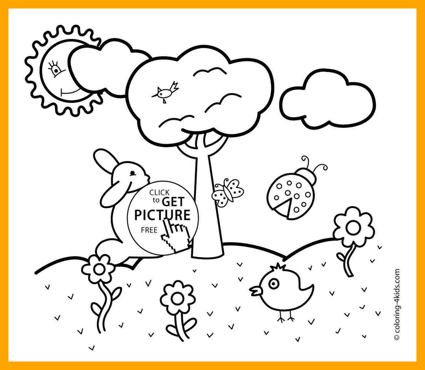 1412x1228 Astonishing The Collection Of Coloring Page For Kids Day Nature