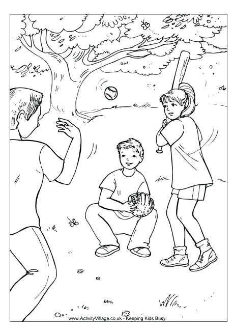 460x650 Beautiful Kids Playing Coloring Page Or Children Outside Pages