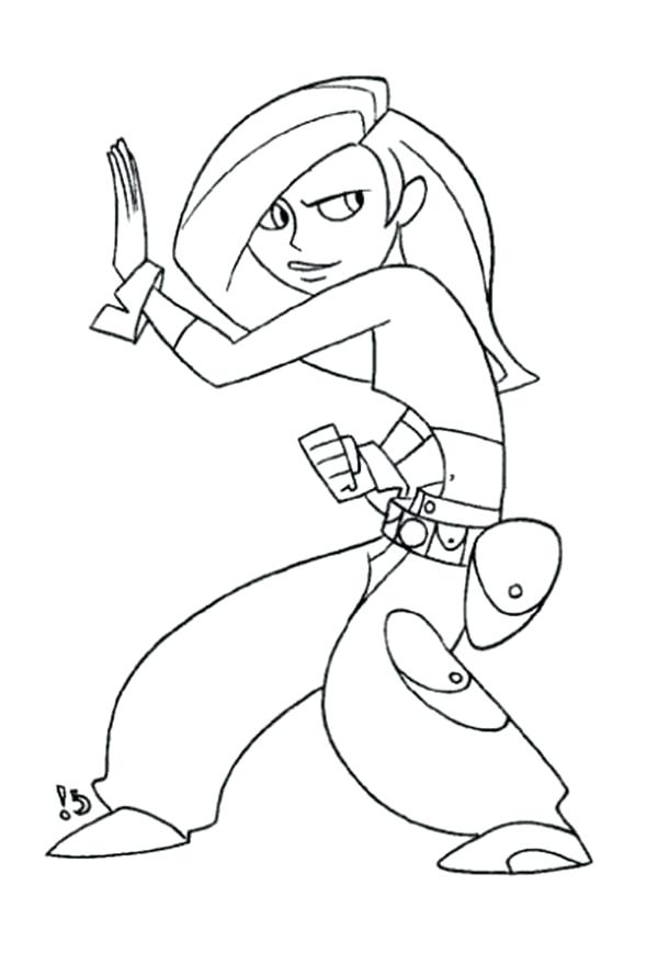 600x890 Kim Possible Coloring Pages Possible Fighting Style Coloring Pages