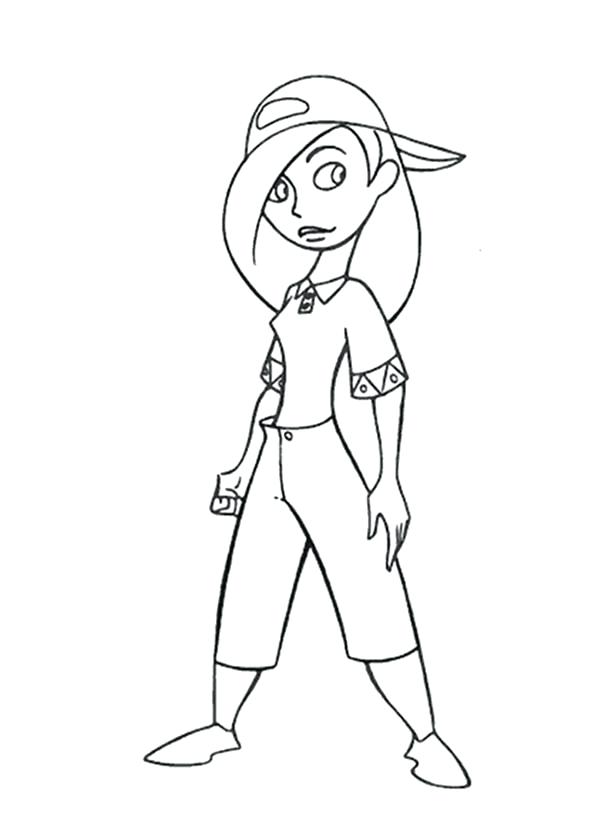 600x834 Kim Possible Coloring Pages Possible Wearing Hat Coloring Pages
