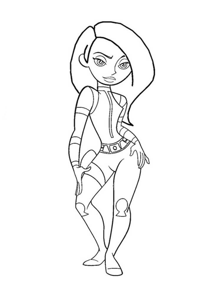 750x1000 Kim Possible Coloring Pages Download And Print Kim Possible
