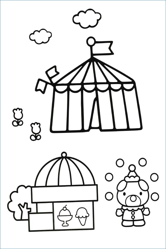 567x850 Hello Kitty Kimono On Garden Coloring Pages