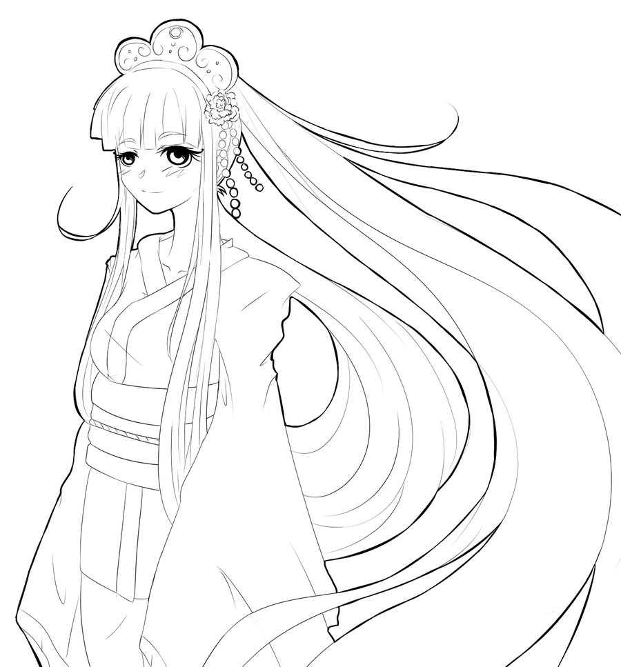 900x967 Japanese Kimono Free To Color