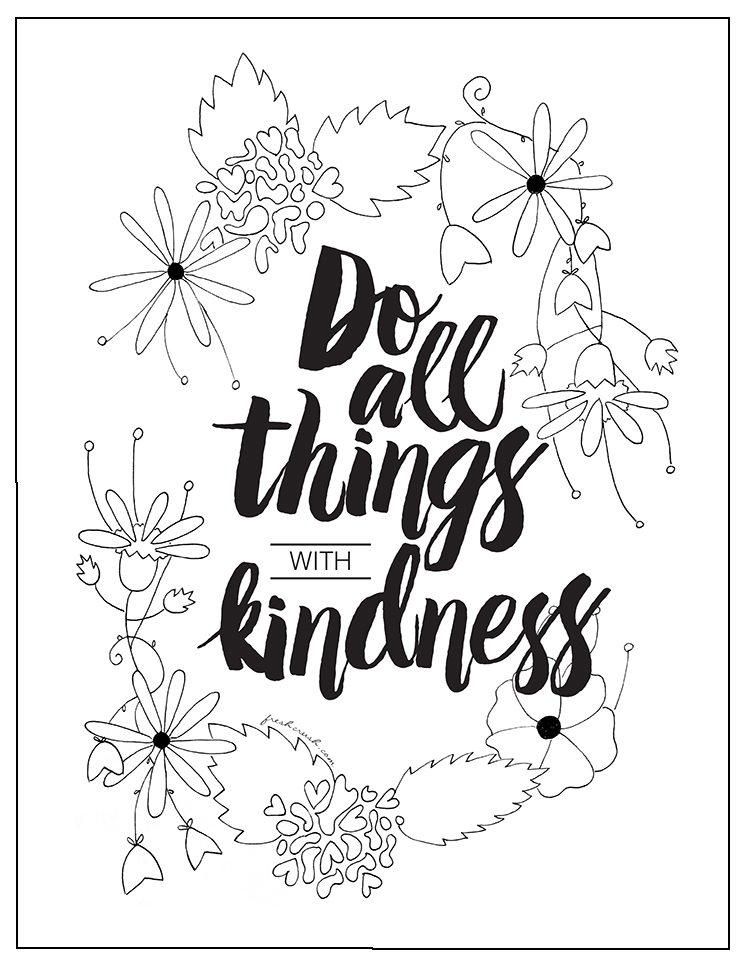 750x970 With Kindness Coloring Page Display, Adult Coloring And Sunday