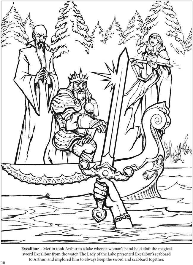 650x894 The Adventures Of King Arthur Coloring Book Dover Publications