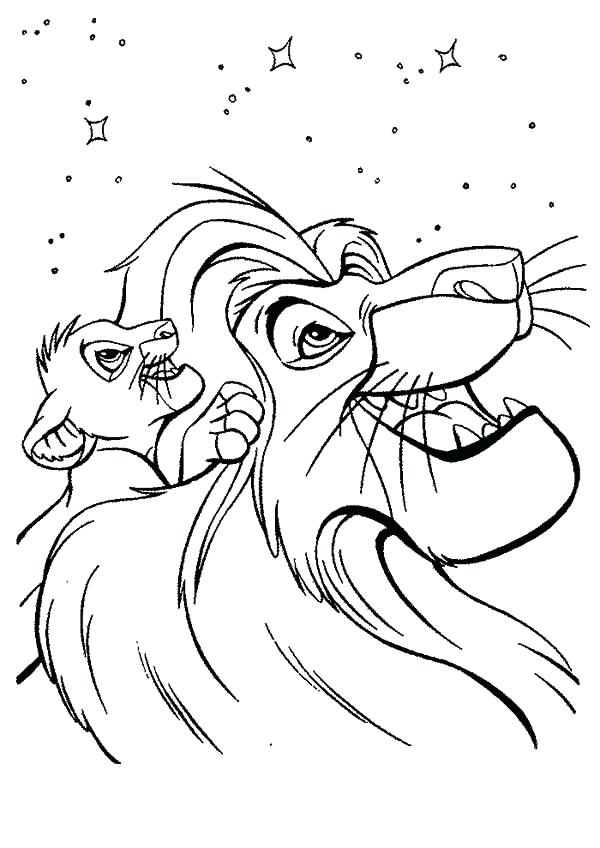 600x848 King Coloring Page Lion King And Looking At The Stars The Lion
