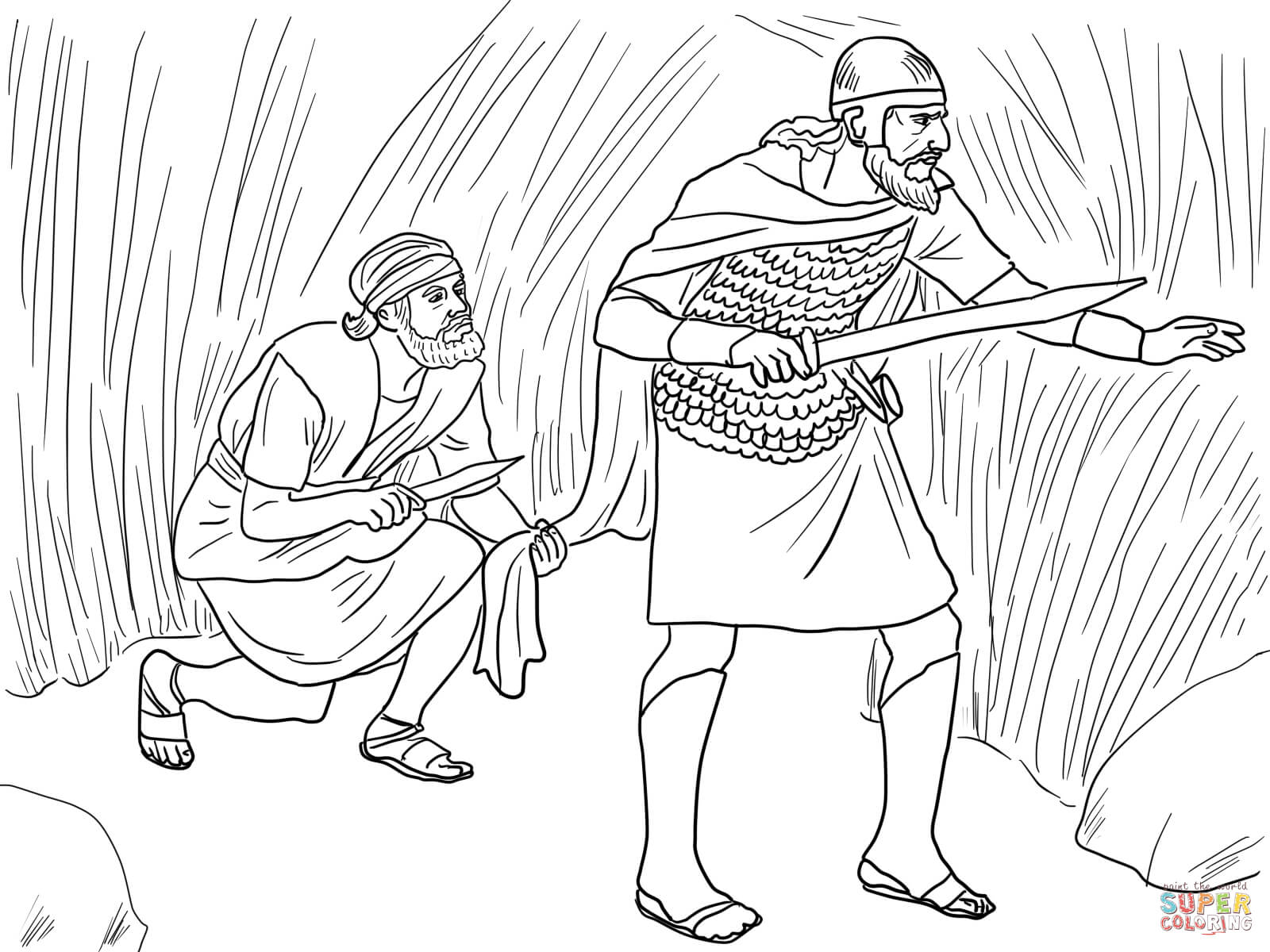1600x1200 King David Coloring Page