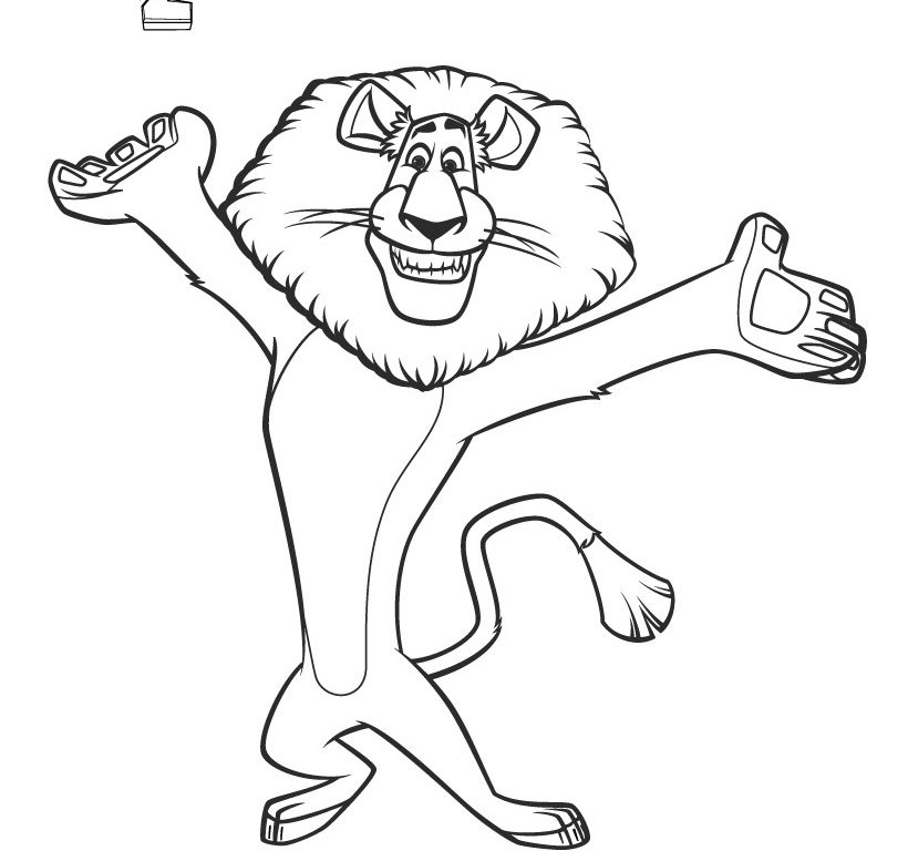 820x768 Madagascar Characters Colouring Pages Coloring Alexins Of Movie