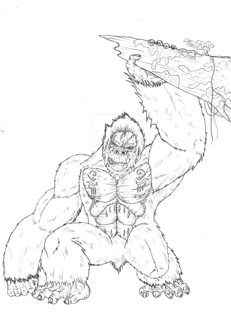 791x1068 King Kong Coloring Page King Kong