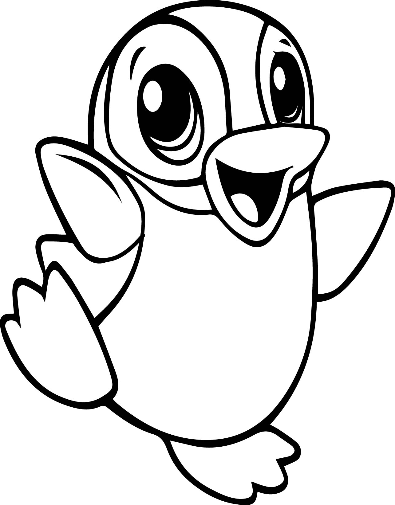 1285x1644 King Penguin Coloring Page
