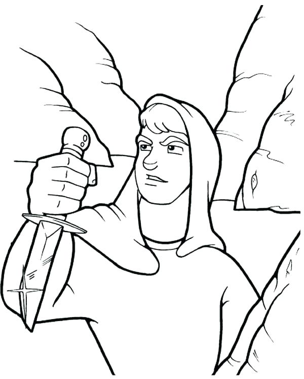 600x746 King Saul Coloring Page King Coloring Page With Sharp Knife