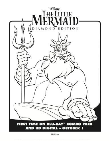386x500 Little Mermaid King Triton Coloring Page Printable Coloring