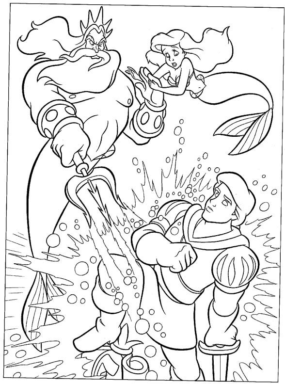 588x792 King Triton Destroys Statue Coloring Sheet For Boys Camille
