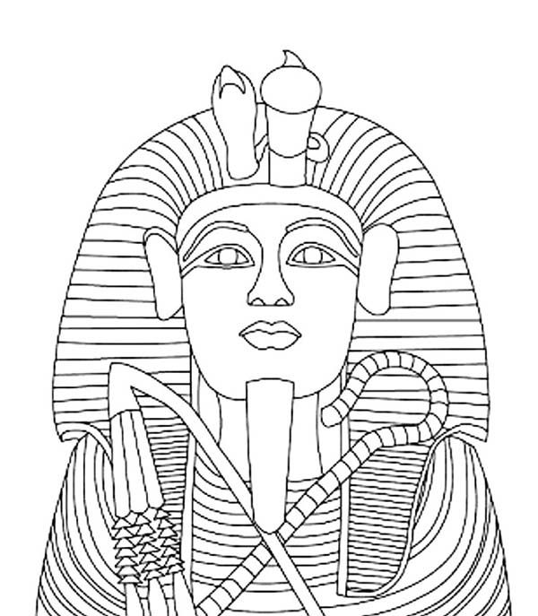 600x687 King Tutankhamen's Gold Coffin Coloring Page Egypt Theme Party