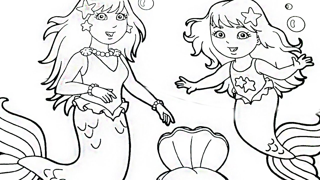 1280x720 Dora The Explorer Mermaid Kingdom Coloring Book Pages For Kids