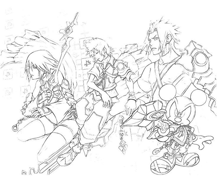736x613 Skillful Ideas Kingdom Hearts Coloring Pages All Of Printable Sora