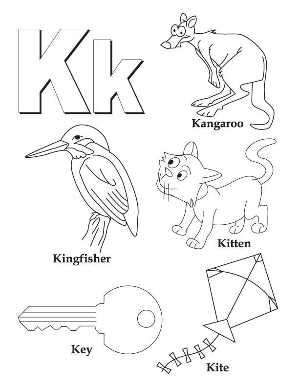 612x792 Letter K Coloring Page