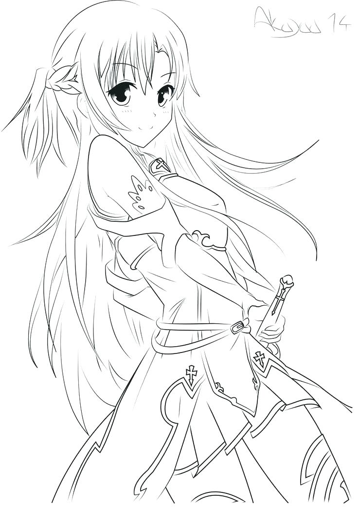 736x1044 Sword Art Online Coloring Pages Coloring Pages Anime Coloring