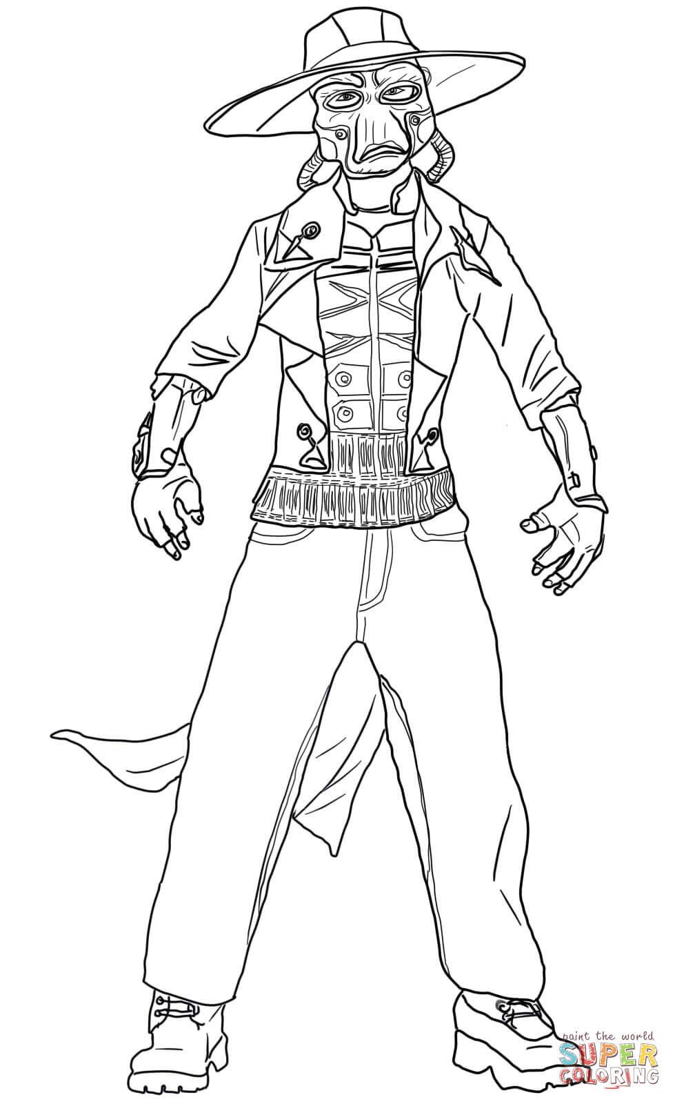 979x1600 Cad Bane Coloring Page Free Printable Pages With Kit Fisto