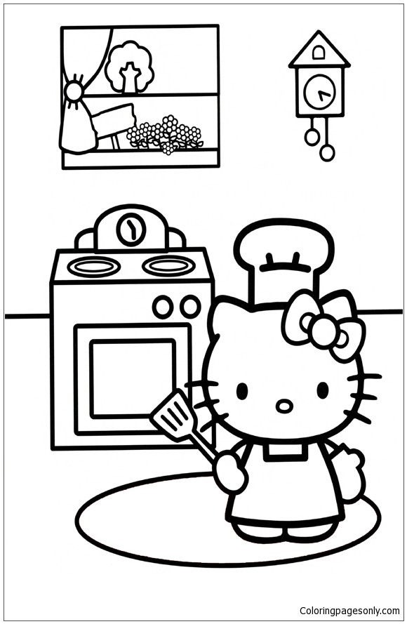 580x889 Kitchen Coloring Page