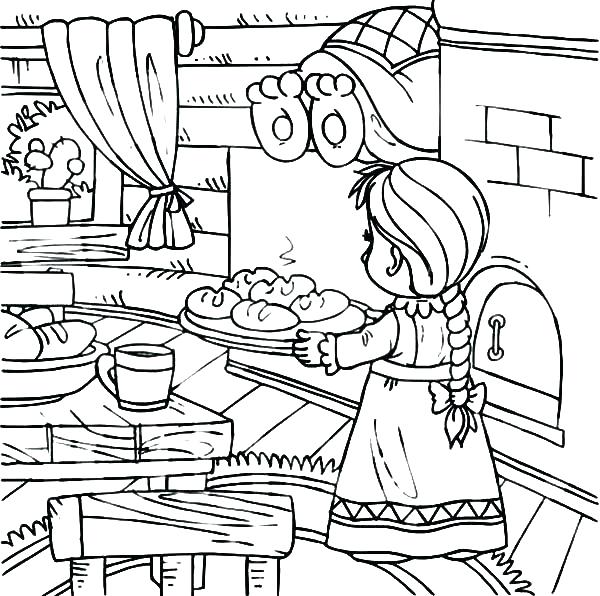 600x596 Kitchen Coloring Pages Bread Coloring Pages Kitchen Coloring Page