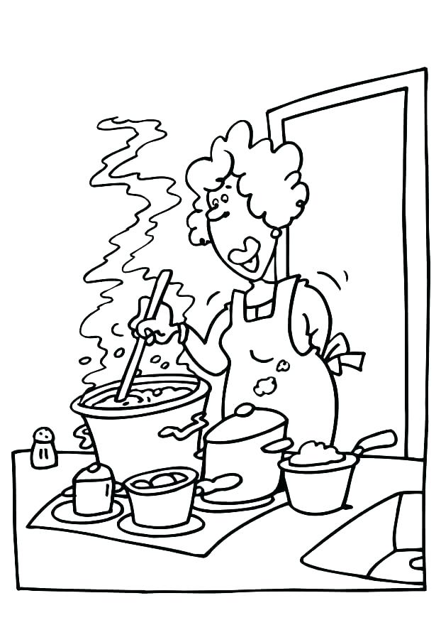 622x880 Kitchen Coloring Pages Cartoon Kitchen Coloring Sheets Baking
