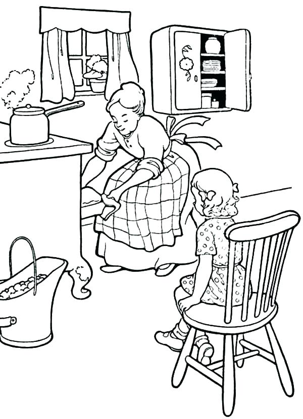 Kitchen Coloring Pages at GetDrawings | Free download