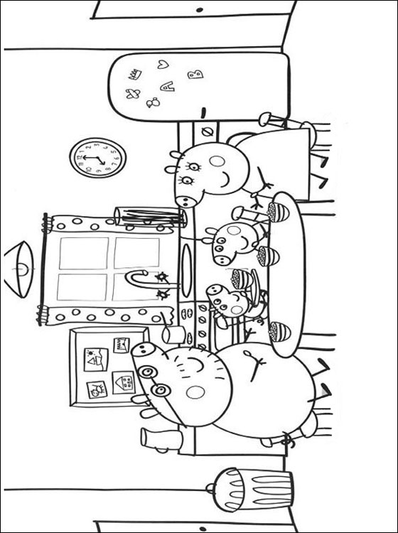 560x750 Peppa's Pig Kitchen Coloring Page Coloring Pages Coloring