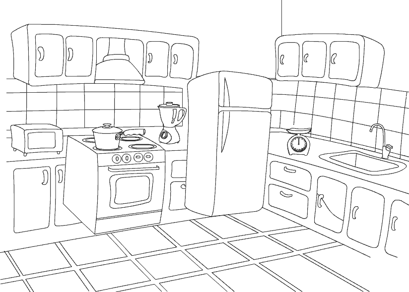 824x589 Color Kitchen Free Coloring Pages For Preschooler And Kindergartener