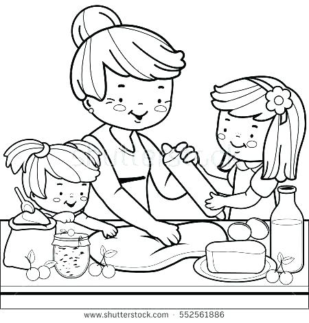 450x470 Cooking Coloring Pages Food Cooking Coloring Page Summer Cooking