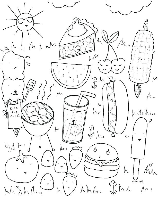 614x768 Cooking Coloring Pages Food Cooking Coloring Page Summer Cooking