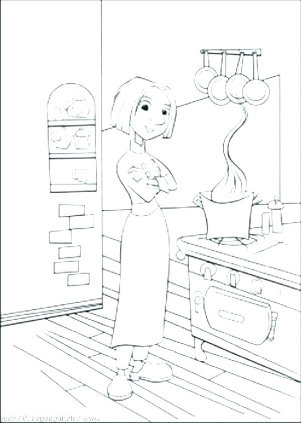 600x843 Kitchen Coloring Page Boiling Water In The Kitchen Coloring Pages