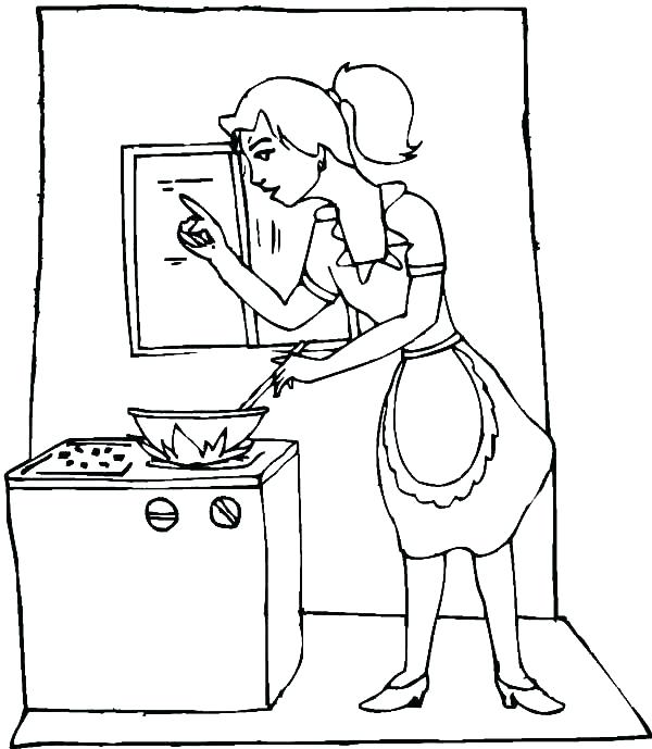 600x689 Kitchen Coloring Pages Kitchen Coloring Pages Cooking Coloring