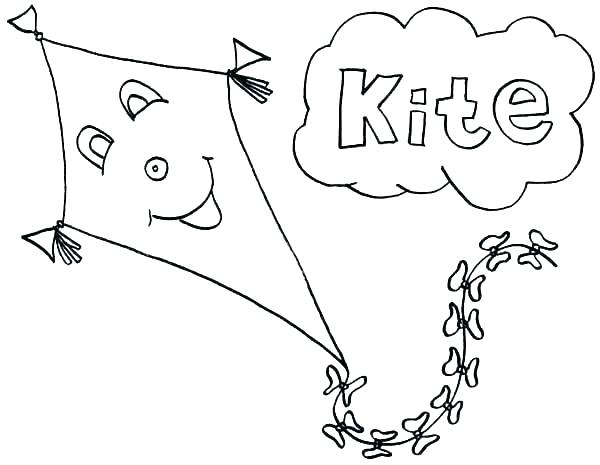 600x465 Coloring Pages Of Kites A Large Kite Coloring Pages Printable