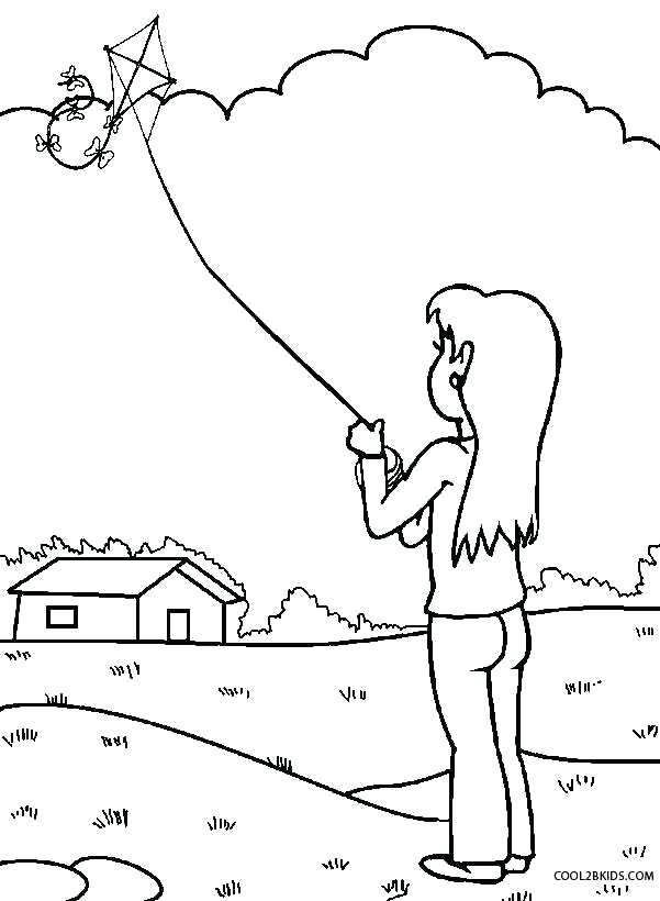601x820 Kite Coloring Pages Printable