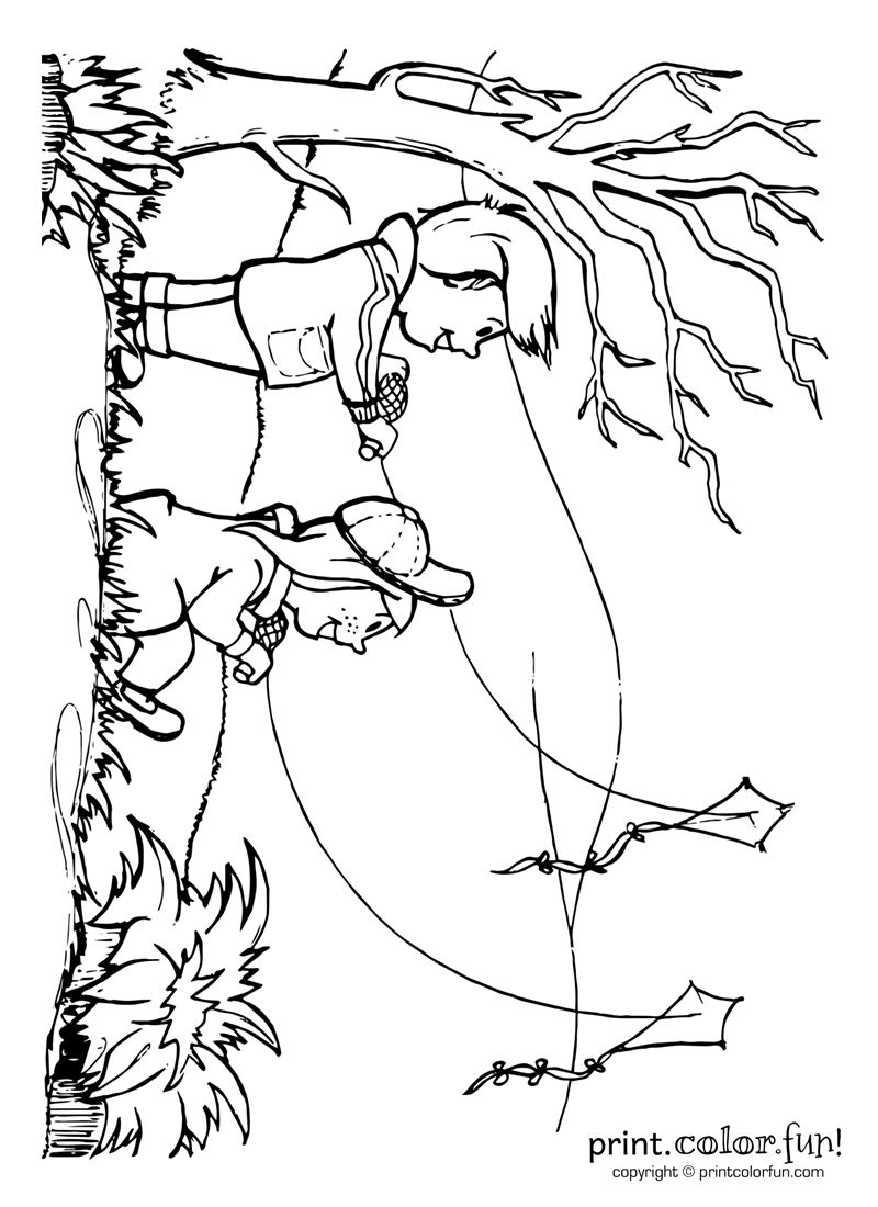800x1100 Let's Go Fly A Kite! Coloring Page