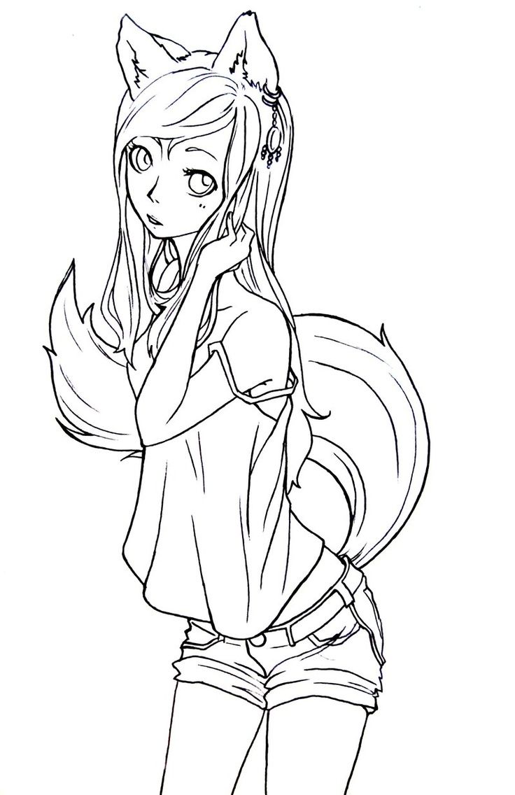 736x1136 Best Photos Of Anime Fox Coloring Pages