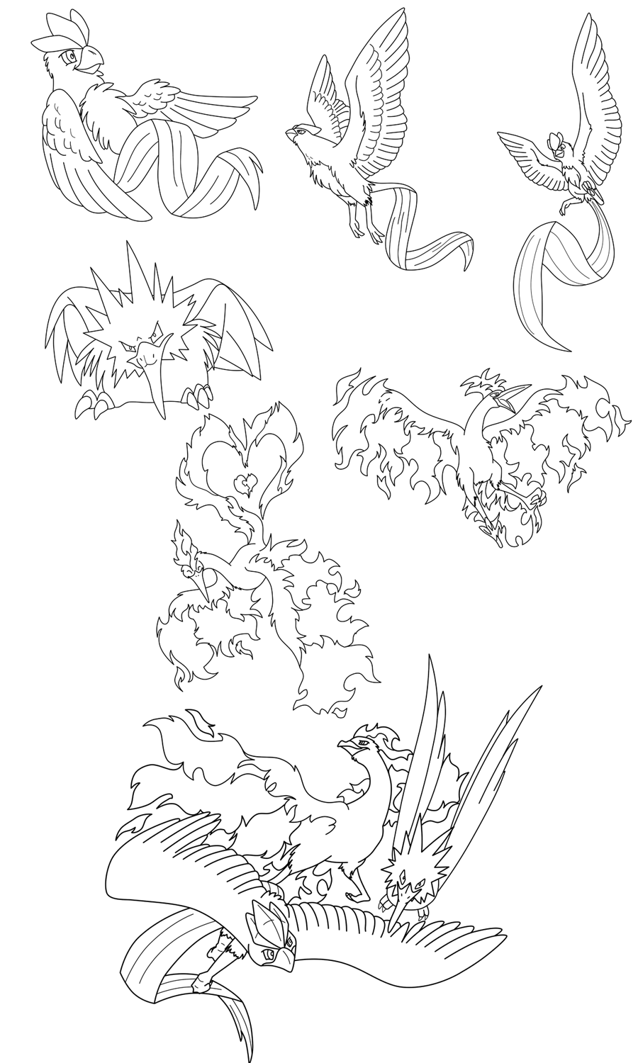 900x1500 Legendary Bird Lineart