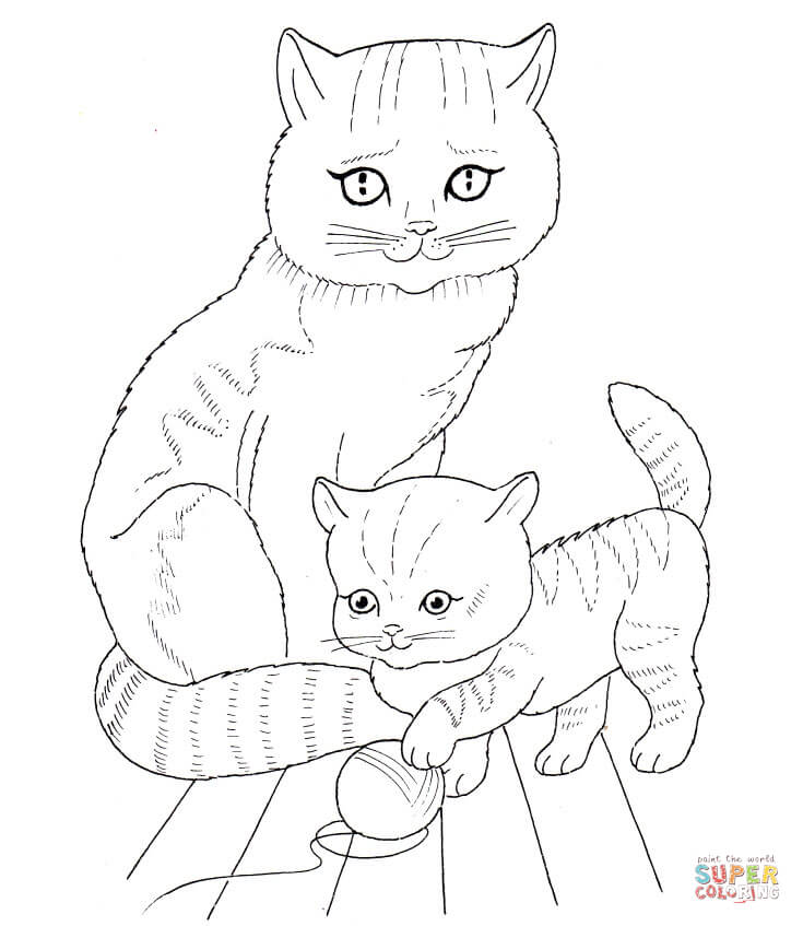 735x847 Coloring Pages Of Kittens Cute Kitten Coloring Page Free Printable